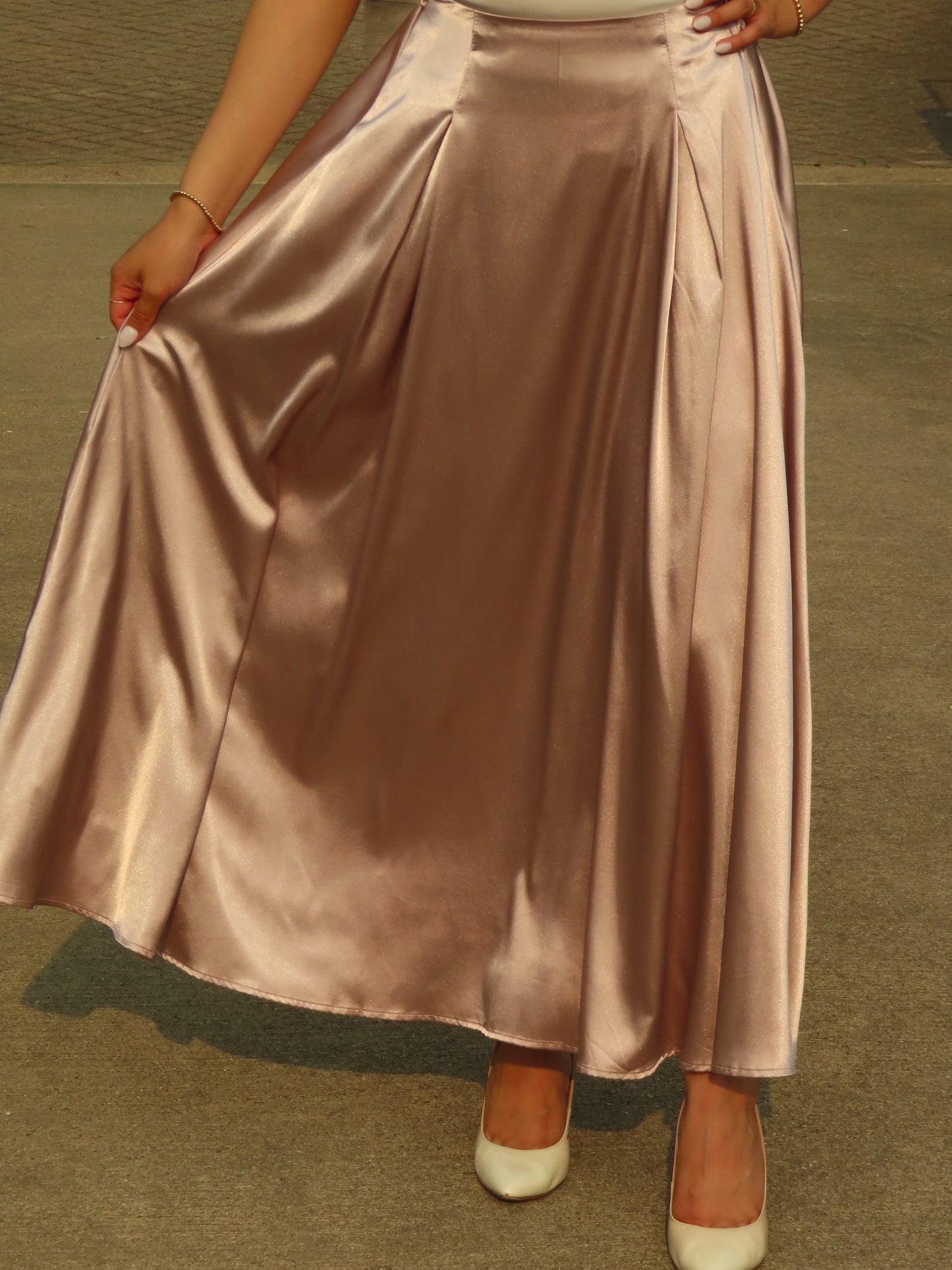 Blush Pleaded Skirt